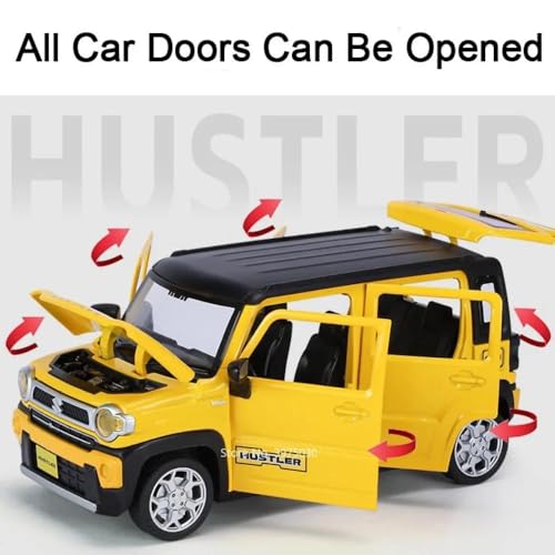Image of Invite Enterprise 1:22 Scale Suzuki Hustler Diecast Model Car - Metal Toy Car with Openable Doors, Hood & Trunk, Pull Back Action, Realistic Miniature Vehicle Model for Kids & Collectors(Multicolor)