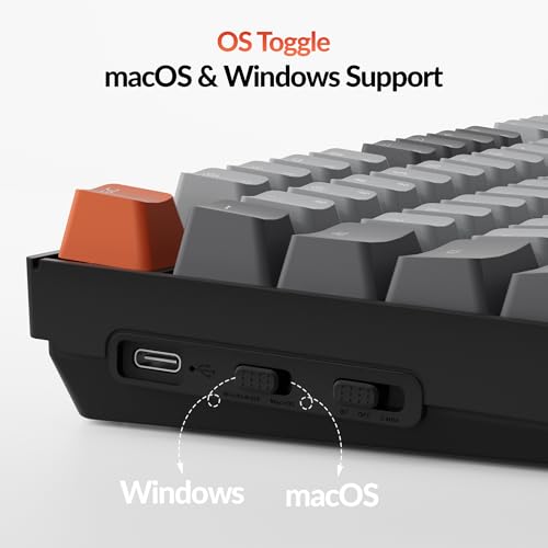 Image of Keychron K10 Full Size 104 Keys Bluetooth Wireless Mechanical Gaming Keyboard for Mac Windows with Keychron Silent K Pro Red Switch, Multitasking /White LED Backlight /USB C Wired Computer Keyboard