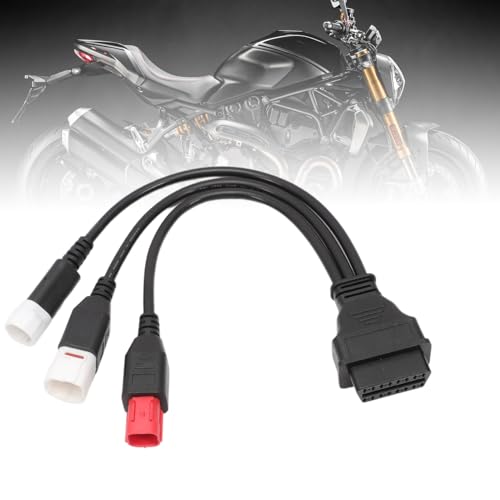 GNXFixt 6 pinos OBD2 cabo de diagnóstico de motocicleta, compatível com Y-m-ha, H-n-a,S-z-ki, 6 pinos adaptador de leitor de código de falha OBD Moto OBD-II