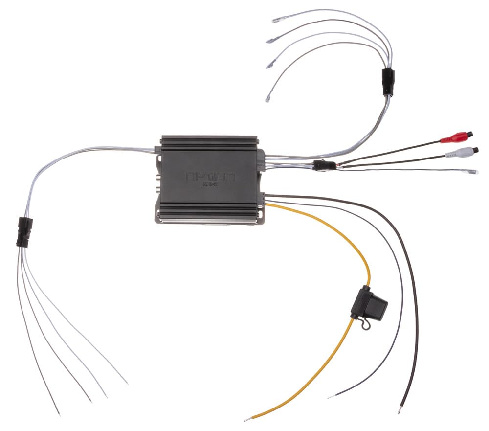 OPTION AIR-2 Verstärker inkl. ISO-Kit - Mini Verstärker mit Plug & Play-Installation für alle Fahrzeuge mit ISO-Anschluss