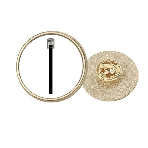Câble Internet USB noir broche ronde métal doré clip de fixation taille M