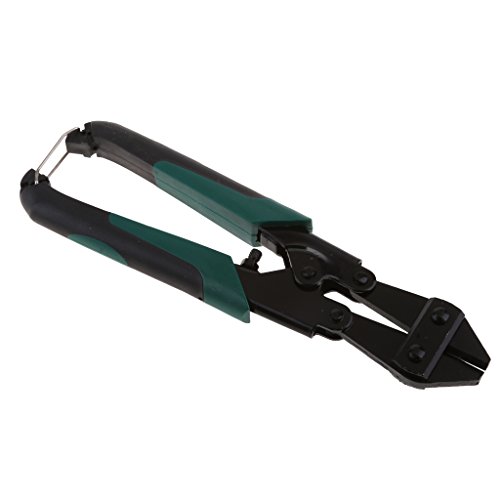 JWQFBC Mini Cortadores de Pernos, Cortadores de Cables de Acero, Alicates para Candados de Cadena Fabricados en Acero Cromo Vanadio con Tope de Protección Y, Negro, 21cm