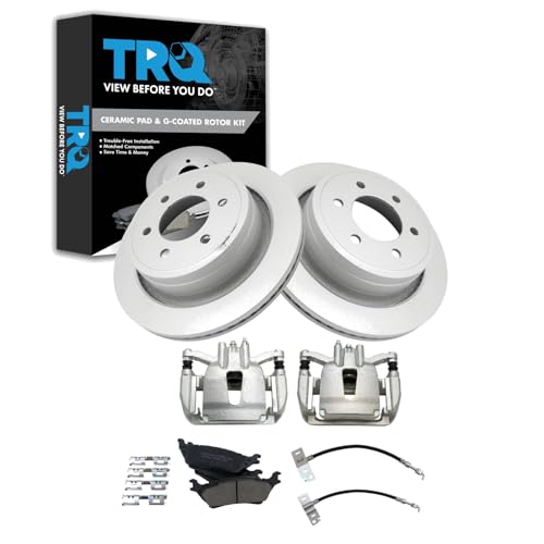Image of TRQ Brake Pad & Rotor Kit Premium G-Coated Ceramic Compatible with 2015-2017 Ford F-150