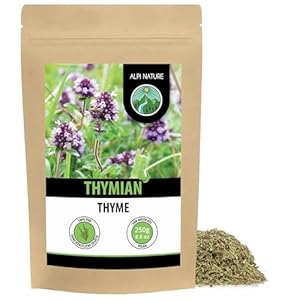 Alpi Nature Thymian getrocknet 250g, Gewürz zum Kochen, Thymian Tee und Kräuter der Provence