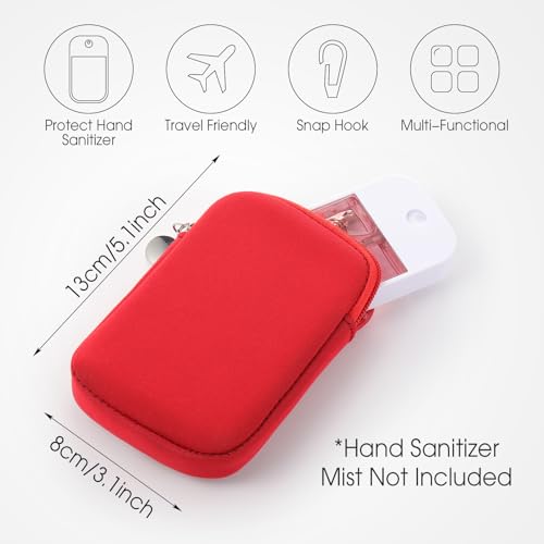 Image of Halloscume 3 Pcs Hand Sanitizer Spray Case Hand Sanitizer Holder Zippered Pouch, Fashion Accessory with Snap Hook, 3 Colors Protective Case with Keychain for Power Mist 1FL OZ(Pink, Orange,Red)