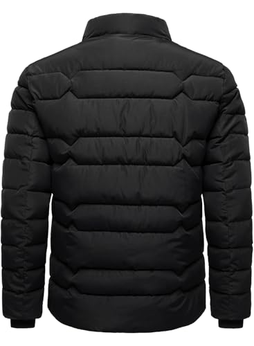 HOOD CREW Mens Puffer Jackets Lightweight Warm Winter Coats Stand Collar Full Zip Windproof Insulated Jacket4