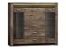 Produktbild Mirjan24 Barschrank Indiano I-08 mit 3 schubladen, Barkommode, Highboard, Getrönkeschrank, Schrank mit Getränkefach (Esche Dunkel, mit warmweißer LED-Beleuchtung)