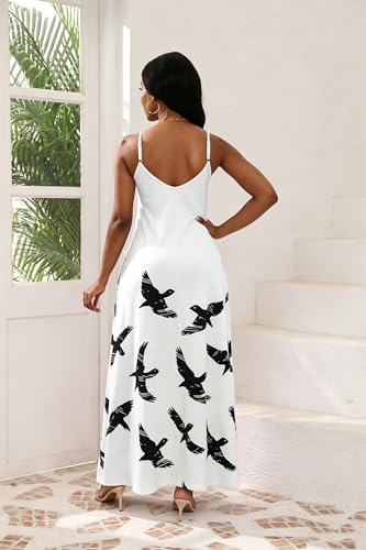 Image of vunahzma Womens Casual Fashion Sleeveless Plus Size Loose Long Sexy Maxi Dress with Pockets