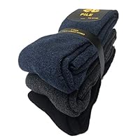 Lucchetti Socks Milano CALZE TERMICHE IN PILE LUNGHE SCI MONTAGNA PESANTI NERO BLU GRIGIO (41-46, 3 Paia Dark (Scuri)