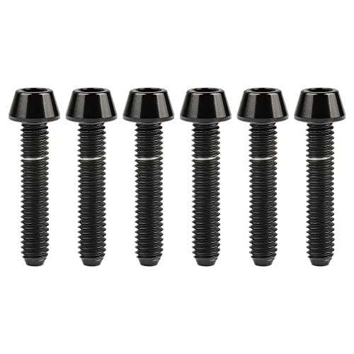 Image of Titanium Ti DIN912 M4 8 10 12 15 20mm Tapered Head Hex Bolts Bicycle Screws Pack of 6 (Black, M4x20mm)