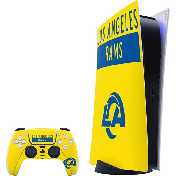 Skinit Decal Gaming Skin Compatible with PS5 Digital Edition Bundle - Officially Licensed NFL Los Angeles Rams White Performance Series Design