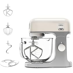 Kenwood KMX754CR K-Mix Stand Mixer Cream | Delivers planetary mixing action for thorough commercial baking prep, utilizing durable metal components.
