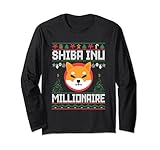 shiba inu millionaire christmas crypto $hib hodl maglia a manica