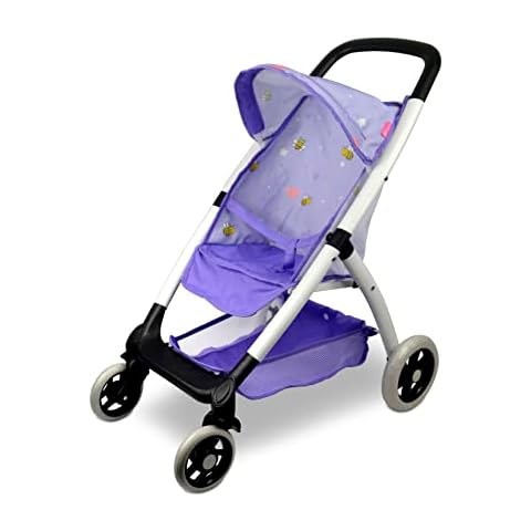 Puppen-Regenschirm-Kinderwagen, ANIVIA Toys Babypuppen-Kinderwagen für Kleinkinder mit Korb und stummen Rädern Cover