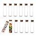 10 pièces 60 ml vides flacons de tubes à essai en verre borosilicaté transparent flacon de réactif avec bouchons en liège pour aliments cosmétique des bonbons thé pilule poudre distributeur de liquide