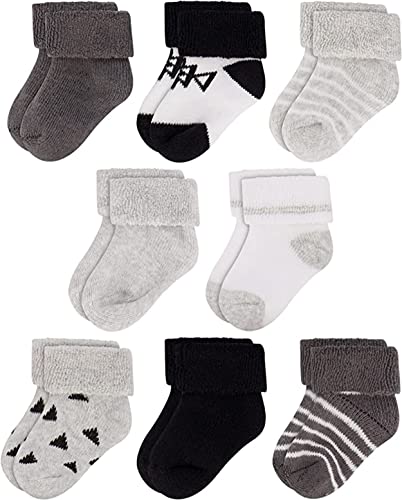 Rising Star Baby Socks for Boys & Girls - Newborn to 12 Months - Thick Cotton Terry Cuff Socks