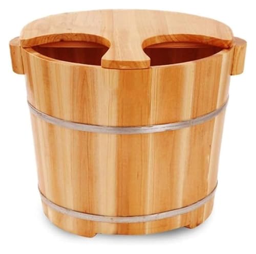 Bañera de pies de madera natural con cubierta para spa