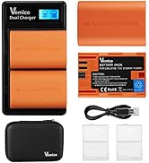 Vemico LP-E6 LP-E6N Battery Charger Set 2 x 2100mAh Replacement Batteries Dual Slots LCD Type-C C...