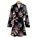 Dancers Dancing to The Music Fashion Robes for Women Knee Length Long Sleeved Nightgown Spa Bathrobe Soft Bath Robe M