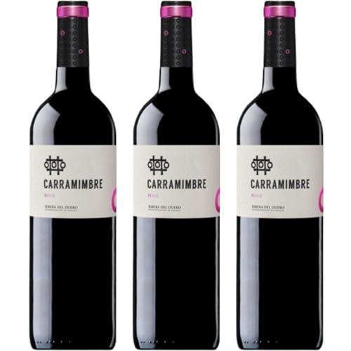 Carramimbre Roble, vino tinto Tempranillo con crianza breve en roble, perfil joven y afrutado con notas especiadas, ideal para disfrutar en cualquier ocasión.| 3 botellas
