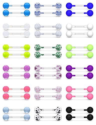 SCERRING 14G Nipple Rings Acrylic Bioflex Flexible Internally Threaded Tongue Ring Nipplerings Barbell Body Piercing Jewelry Retainer For Women Men Glow In Dark 14mm 36PCS