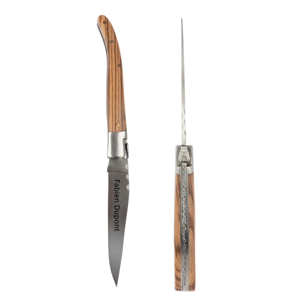 Coffret couteaux personnalisés gravés – Couteau de poche et sommelier en bois et métal – Coffret cadeau 2 pièces personnalisables
