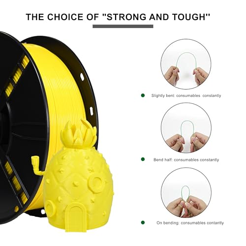 Image of iBOSS PLA Plus (PLA+) 3D Printer Filament 1.75mm,1kg Spool (2.2lbs) Toughness Enhanced 3D Printing Filament,Dimensional Accuracy + /- 0.02mm,1.75mm PLA Plus Filament,Fit Most FDM Printer(Yellow)