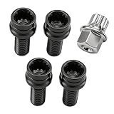 4 Pernos de Rueda M14x1.5x27 mm de Acero Aleado | Tornillos de Seguridad Antirrobo con Llave | Alta Resistencia y Anticorrosión para Llantas de Vehículos