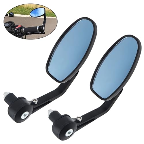 Espejo retrovisor universal de motocicleta en aluminio mecanizado para manillar 22 mm 2