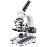 AmScope M150-MS Compound Monocular Microscope, WF10x Eyepiece, 40x-400x Magnification, LED Illumination, Brightfield, Single-Lens Condenser, Coarse and Fine Focus, Mechanical Stage, 110V