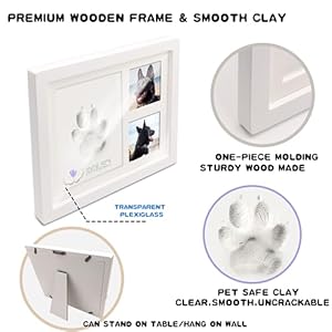 Dog-or-Cat-Pet-Paw-Print-Impression-kit-with-TrinketsPaw-Print-Kit-Keepsake-Large-Clay-AreaPremium-Wooden-Dog-Memorial-Picture-FramePersonalized-Paw-Print-Gift-for-Pet-Lovers-White - Cucciolini Doodles   Dog-or-Cat-Pet-Paw-Print-Impression-kit-with-TrinketsPaw-Print-Kit-Keepsake-Large-Clay-AreaPremium-Wooden-Dog-Memorial-Picture-FramePersonalized-Paw-Print-Gift-for-Pet-Lovers-White