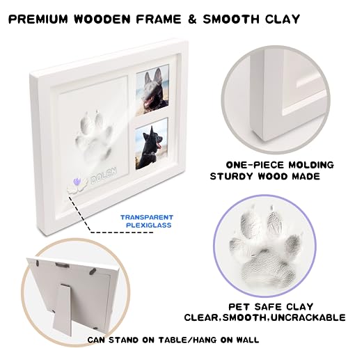 Dog-or-Cat-Pet-Paw-Print-Impression-kit-with-TrinketsPaw-Print-Kit-Keepsake-Large-Clay-AreaPremium-Wooden-Dog-Memorial-Picture-FramePersonalized-Paw-Print-Gift-for-Pet-Lovers-White - Cucciolini Doodles   Dog-or-Cat-Pet-Paw-Print-Impression-kit-with-TrinketsPaw-Print-Kit-Keepsake-Large-Clay-AreaPremium-Wooden-Dog-Memorial-Picture-FramePersonalized-Paw-Print-Gift-for-Pet-Lovers-White