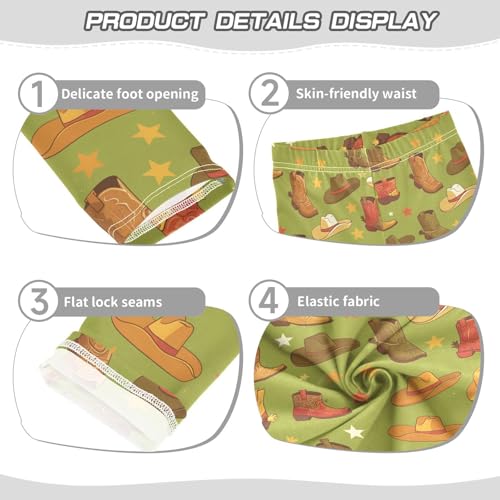 Western Boots Design Boho Scotland Kids Baby Girls Legging Comfortable High Waisted Activewear Gym3