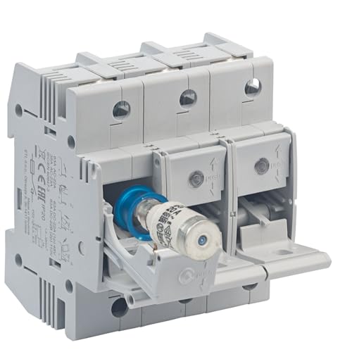 grenda-hammer® | Neozed Sicherung Lasttrennschalter Set D02-3-polig Set mit Schmelzeinsätzen und Passhülsen (Lasttrenner Set 3x20 Ampère)