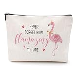 Funny Pink Flamingos Cosmetic Bag Flamingo Gifts Flamingo Decor Party Supplies Inspirational Christmas Friendship Birthday Gifts for Women Lovers Daughter Friend Coworker Makeup Bag