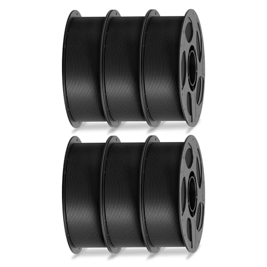 ANYCUBIC High Speed 3D Printer Filament 1.75mm Bundle, Rapid PLA Filament with High Prints Quality, Dimensional Accuracy +/- 0.02mm, 1KG Reusable Spool, 6 Pack Pearl Black