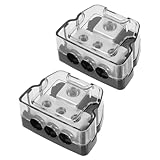 OUNONA 2pcs Car Audio Modification Automotive Power Distribution Block Car Amplifier Distribution Power Distribution Blocks Splitter for Car Audio Ground Distributor Zinc Alloy
