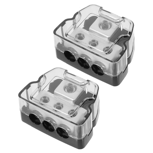 OUNONA 2pcs Car Audio Modification Automotive Power Distribution Block Car Amplifier Distribution Power Distribution Blocks Splitter for Car Audio Ground Distributor Zinc Alloy