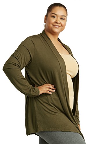 Image of Cardigan - Women's Classic Chic Rayon Fabric Cardigan Sweater for Layering All Season Open Drape Cute Comfortable and Durable