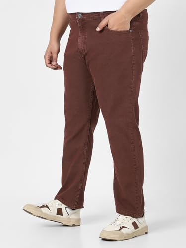 Image of Urbano Plus Men's Straight Fit Mid Rise Washed Jeans Stretchable