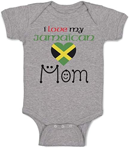 Custom Baby Bodysuit I Love My Jamaican Mom Style A Cotton Boy & Girl Clothes