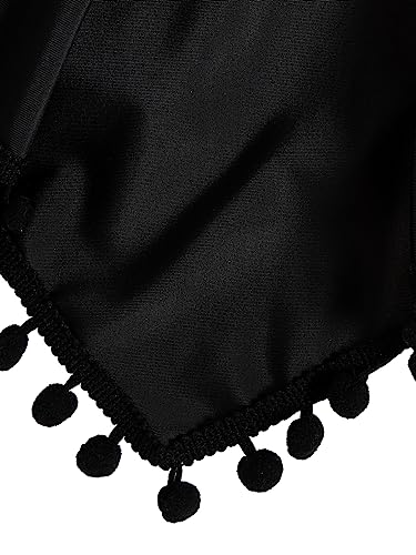 Romwe Girl's Cute Ruffle Bandana Bikini Swimsuit Ruched High Waist Beach Bathing Suit Black And White 140 #TOP3