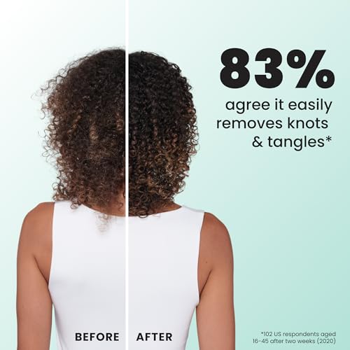 Image of Tangle Teezer Ultimate Detangler Curly Hair Brush, 3C to 4C, Aqua Green | Patented two-tier, firm-flex teeth detangle, reduce breakage & frizz on wet or dry hair; hairbrush for curly to coily hair