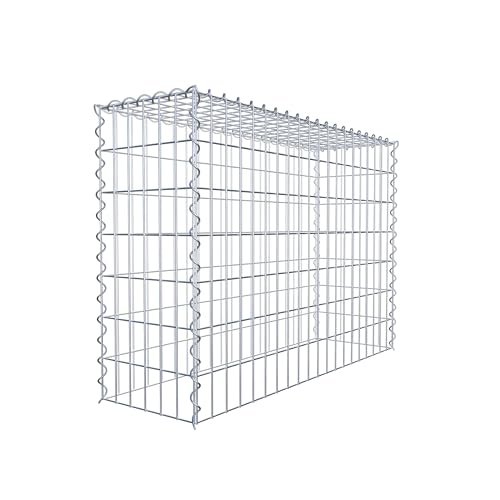 GABIONA Cesta de piedra de gavión rectangular, malla de 5 x 10 cm, profundidad de 30 cm, cesta de cultivo tipo 3, cierre de espiral, galvanizado (100 x 70 x 30 cm)