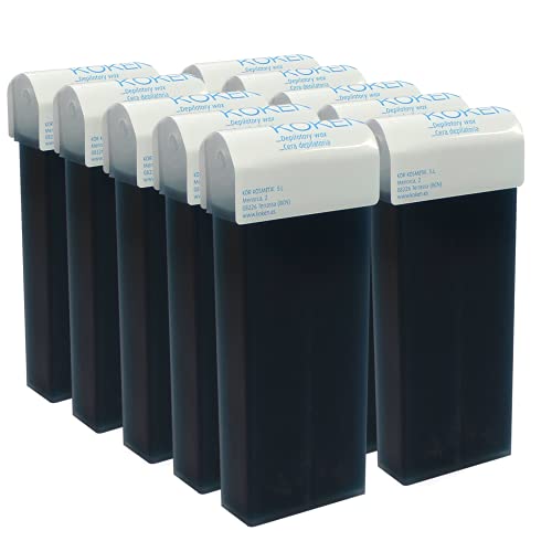 KOKEN - Cera Depilatoria Roll-on 100ml Universal - Pack 10 Cartuchos Azuleno (Resinas 100% Españolas)