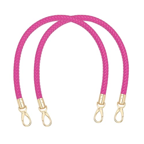 PATIKIL Braided Purse Straps 60cm / 23.6", 2 Pack PU Leather Handbag Handles Replacement with Gold Buckle for DIY Purse Handbag Tote Making Accessories, Rose Red by PATIKIL - Used condition - US$14.86