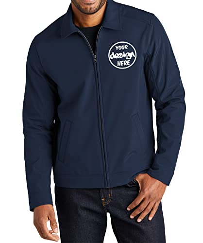 INK STITCH Men J417 Custom Personalized Add Your Logo Text Embroidery Mechanic Soft Shell Jackets...