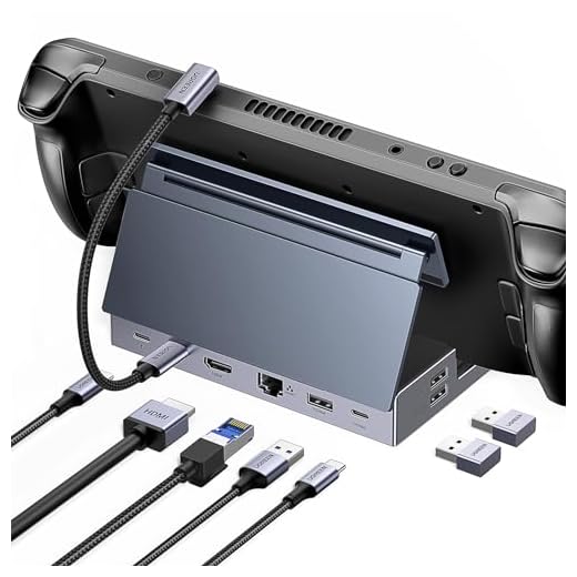 UGREEN Steam Deck Dock 9-in-1 Dockingstation 4K@60Hz HDMI 10Gbps USB Ports Verstellbarer Ständer Kompatibel mit Steam Deck OLED, ASUS ROG Ally X, Legion Go, MSI Claw, iPad Air/Pro, MacBook Pro M4 usw.