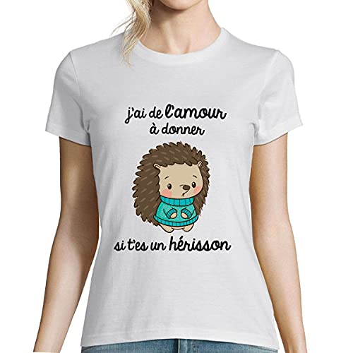 T-Shirt Femme Hérisson Amour idée cadeau anniversaire