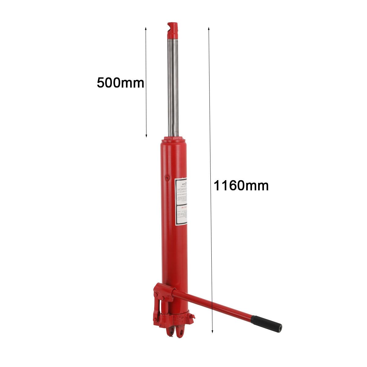 Cilindro hidráulico de 12T, presión Hidráulico, gato hidráulico de elevación 500mm, bomba de mano hidráulica, pieza de repuesto con pistón largo para grúas de taller, gatos, elevadores de